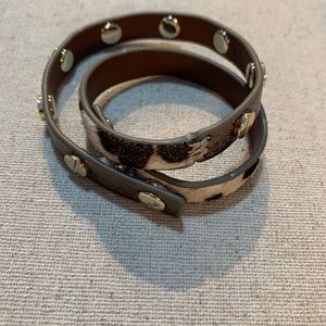Cowhide and leather bracelet